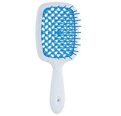 Hair brush white with blue Superbrush Janeke
