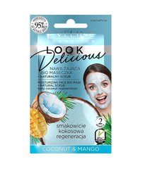 Увлажняющая bio маска для лица с натуральным скрабом coconut & mango Eveline 10 мл