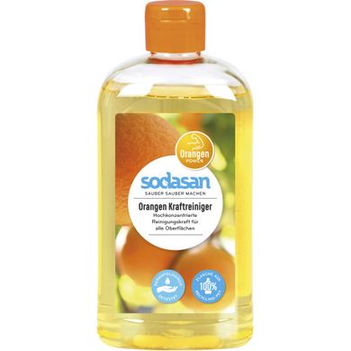 Органічний універсальний миючий засіб-концентрат Orange для видалення стійких та жирних забруднень SODASAN 500 мл