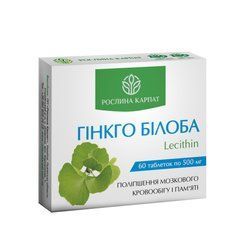Ginkgo biloba lecytyna na pamięć i aktywność m&oacute;zgu Roslyna Karpat 60 tabletek