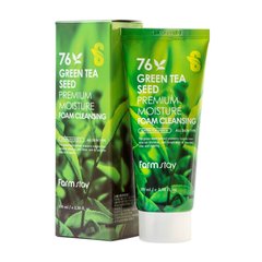 Очищающая пенка с семенами зеленого чая 76 Green Tea Seed Premium Moisture Foam Cleansing FarmStay 100 мл