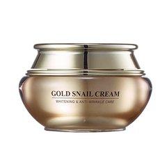 Омолоджуючий та освітлюючий крем для шкіри обличчя з муцином равлика та 24К золотом Gold Snail Cream J&G Cosmetics 60 мл