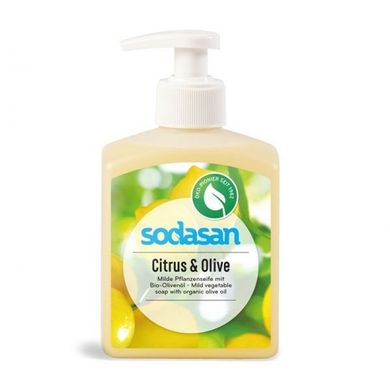 Органическое жидкое мыло Citrus-Olive бактерицидное с цитрусовым и оливковым маслом SODASAN 300 мл