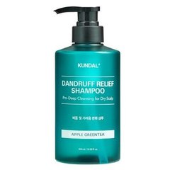 Шампунь для сухої шкіри голови Dandruff Relief Shampoo Apple Green Tea Kundal 500 мл