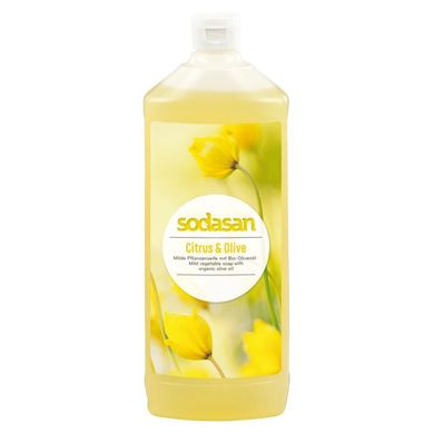 Органическое жидкое мыло Citrus-Olive бактерицидное с цитрусовым и оливковым маслами SODASAN 1 л