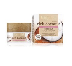 Мультипоживний кокосовий крем для обличчя для сухої та чутливої шкіри серія Rich Coconut Eveline 50 мл