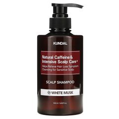 Natural Caffeine & Intensive Scalp Care Shampoo White Musk Kundal 500 ml