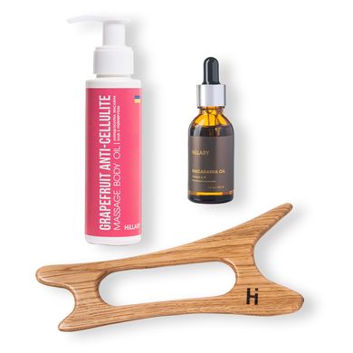 Massage set for face and body with grapefruit and macadamia oils Hillary