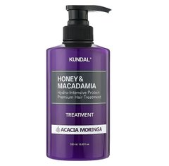 Nourishing conditioner with honey and macadamia oil Honey & Macadamia Protein Hair Treatment Acacia Moringa Kundal 500 ml