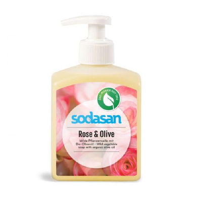 Органическое жидкое мыло тонизирующее Роза-Оливка SODASAN 300 мл
