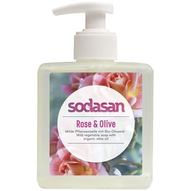 Органическое жидкое мыло тонизирующее Роза-Оливка SODASAN 300 мл