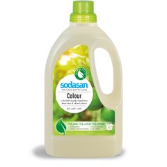 Органическое жидкое средство Color для стирки цветных и черных вещей со смягчителем воды SODASAN 1,5 л