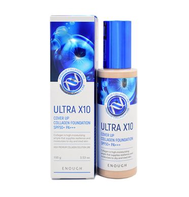 Collagen face cream Ultra X10 Cover Up Collagen Foundation SPF50+ PA+++ (23) Enough 100 ml