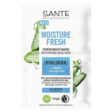 BIO-Hydromask MOISTURE FRESH for moisturizing the face with hyaluronic acid and Aloe SANTE 2*4ml