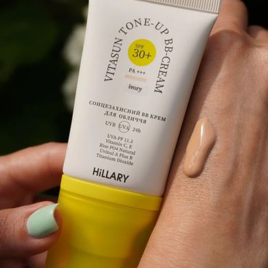 Sunscreen BB-cream for the face SPF30+ Ivory VitaSun Tone-Up BB-Cream All Day Protect SPF30+ HiLLARY 40 ml