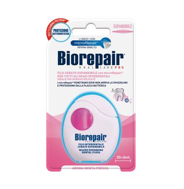 Expanding dental floss Gum protection with hydroxyapatite and hyaluronic acid BioRepair 30 m