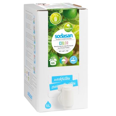Organic liquid detergent Color for washing colored and black clothes with water softener SODASAN 5 l
