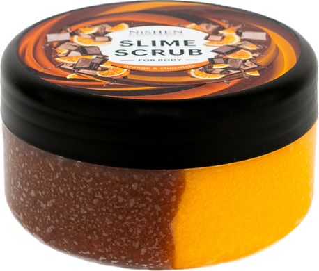 Сахарно-солевой слайм-скраб для тела Апельсин и шоколад Nishen 365 г