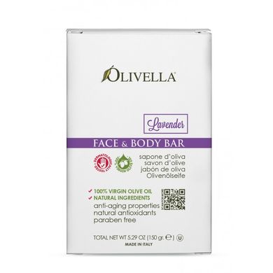 Soap for face and body Lavender based on olive oil OLIVELLA 150 g