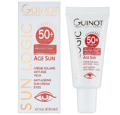Антивіковий крем від сонця для шкіри навколо очей SPF50+ Age Sun Anti-Ageing Sun Cream Eyes Guinot 15 мл