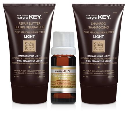 Набір для відновлення волосся полегшена формула Damage repair Light Saryna Key