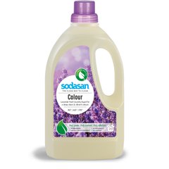 Органічний рідкий засіб Color Lavender для прання кольорових та чорних речей з пом'якшувачем води та кондиціонером SODASAN 1,5 л