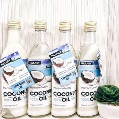 Рафінована кокосова олія Premium Quality Coconut Oil Hillary 250 мл
