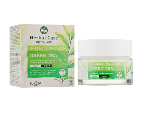 Нормалізуючий крем для обличчя Зелений чай Herbal Care Farmona 50 мл