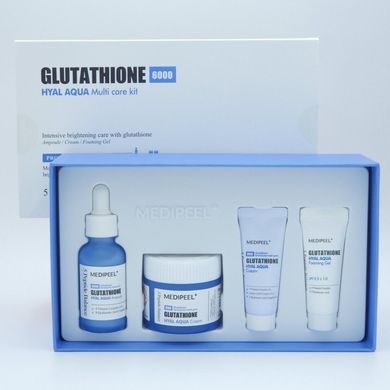 Набір засобів для обличчя з гіалуроновою кислотою та вітамінами Glutathione Hyal Aqua Multi Care Kit Medi-Peel