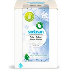 Органическое жидкое средство Color Sensitiv для чувствительной кожи и детского белья для стирки цветных и белых вещей SODASAN 5 л