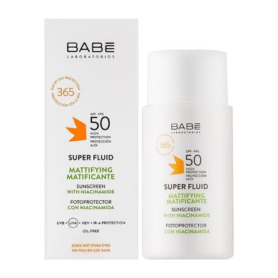 Сонцезахисний флюїд з матуючим ефектом SPF 50 Babe Laboratorios 50 мл