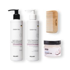 Green Tea Phyto-essential & Coconut care set for oily hair Hillary