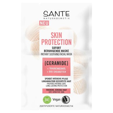 BIO-Mask SKIN PROTECT soothing for dry and sensitive facial skin with ceramides and grape seed and shea oils SANTE 2*4ml