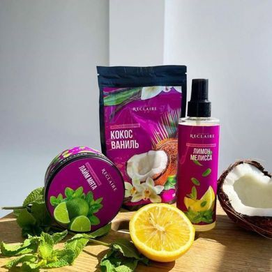 Zestaw wyszczuplający na zimno antycellulitowy peeling + okład + olejek Reclaire Cosmetics