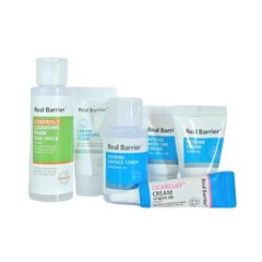 A travel set of 6 products for the care of sensitive and problematic facial skin with the Real Barrier ceramide complex 120 ml