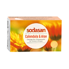 Organic anti-inflammatory face soap Calendula-Aloe SODASAN 100 g