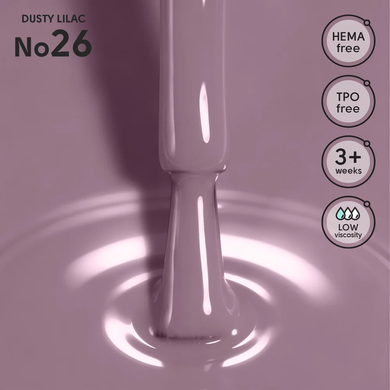 Гель-лак для нігтів 26 Dusty Lilac Shelly 12 мл