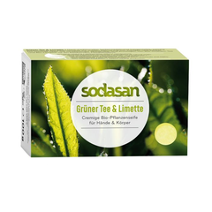 Organic face soap antibacterial Green tea-Lime SODASAN 100 g