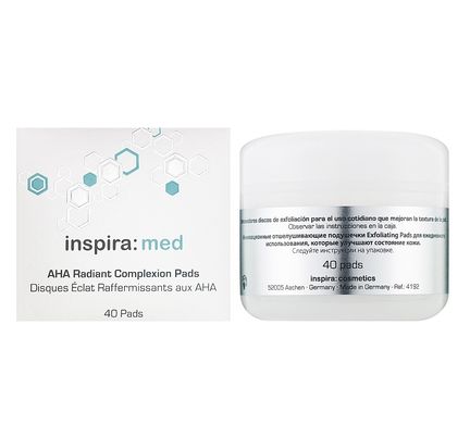 Очищаючі диски-спонжі для обличчя з AHA-кислотами Inspira Med 40 шт