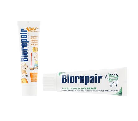 Комплекс Family - Зубна паста Веселе мишеня персик + Зубна паста Абсолютний захист і відновлення BioRepair