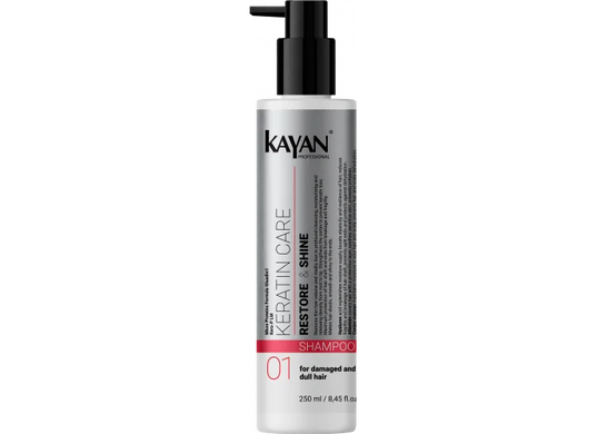 Шампунь для пошкодженого і тьмяного волосся Keratin care Kayan Professional 250 мл