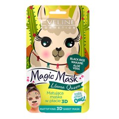 Матирующая тканевая маска 3D lama queen Eveline 5 мл