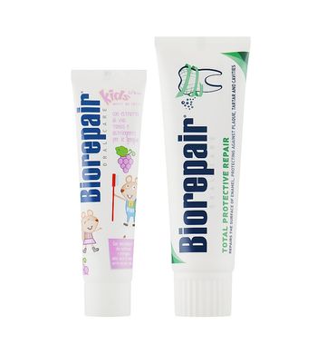 Комплекс Family - Зубна паста Веселе мишеня виноград + Зубна паста Абсолютний захист і відновлення BioRepair