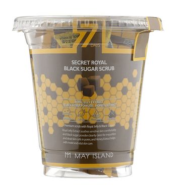 Набір цукрових скрабів для шкіри обличчя 7 Days Secret Royal Black Sugar Scrub May Island 3х12