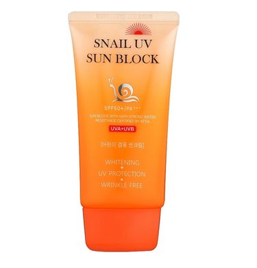 Солнцезащитный крем с муцином улитки Snail Uv Sun Block Cream SPF50+ Jigott 70 мл