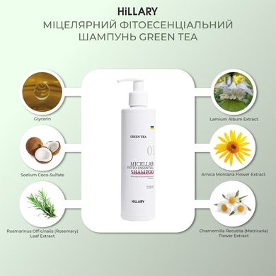 Энзимный пилинг для кожи головы + Набор для жирного типа волос Green Tea Phyto-essential Hillary