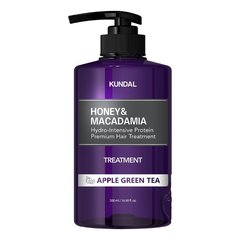 Nourishing conditioner with honey and macadamia oil Honey & Macadamia Protein Hair Treatment Apple Green Tea Kundal 500 ml