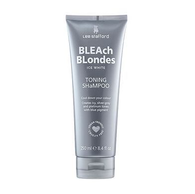 Hair shampoo with blue pigment Bleach Blondes Ice White Toning Shampoo Lee Stafford 250 ml