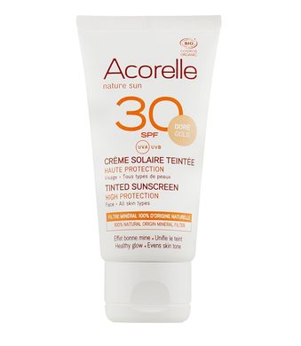 Солнцезащитный крем для лица SPF 30 с тонирующим эффектом Золото Acorelle 50 мл