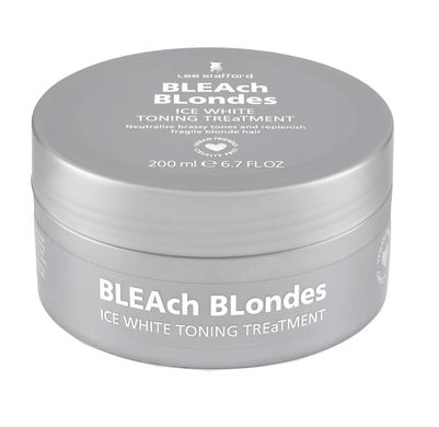 Маска для волос с синим пигментом Bleach Blondes Ice White Toning Treatment Mask Lee Stafford 200 мл